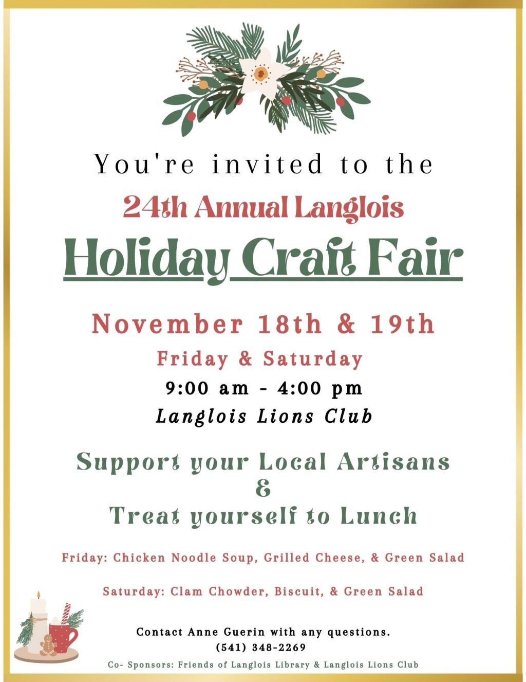 Langlois Annual Craft Fair to World Famous Langlois Oregon